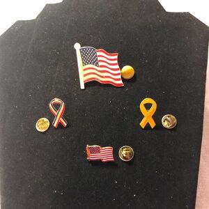 Patriotic Flag and Ribbon pin bundle